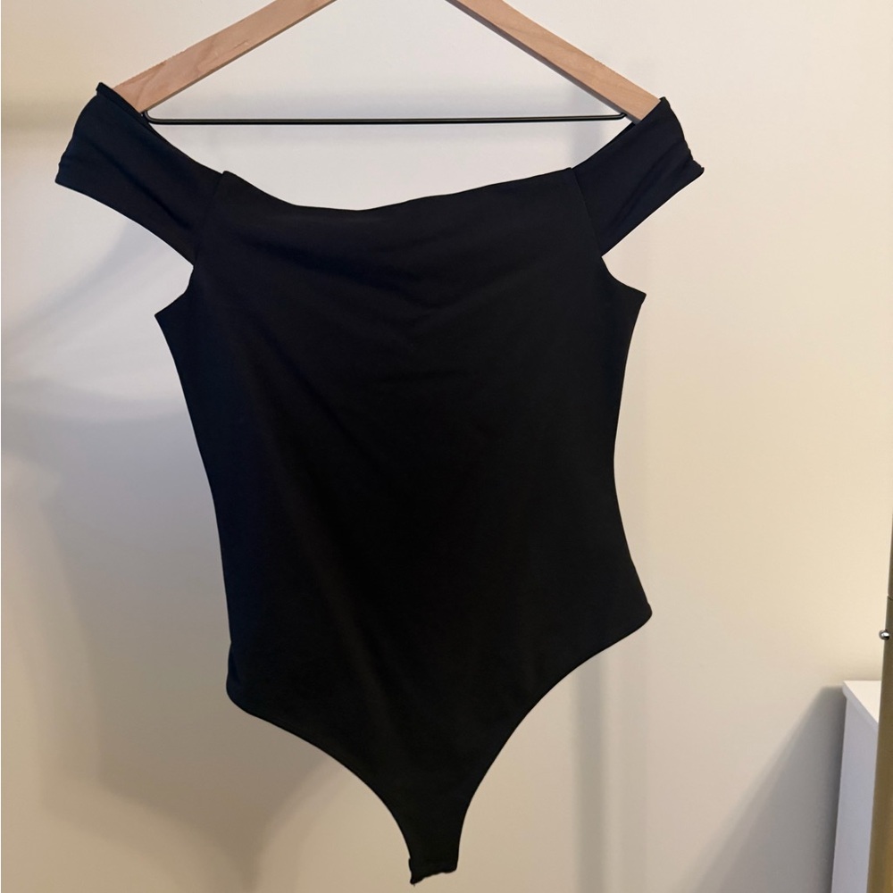 Free People Black Off-Shoulder Bodysuit